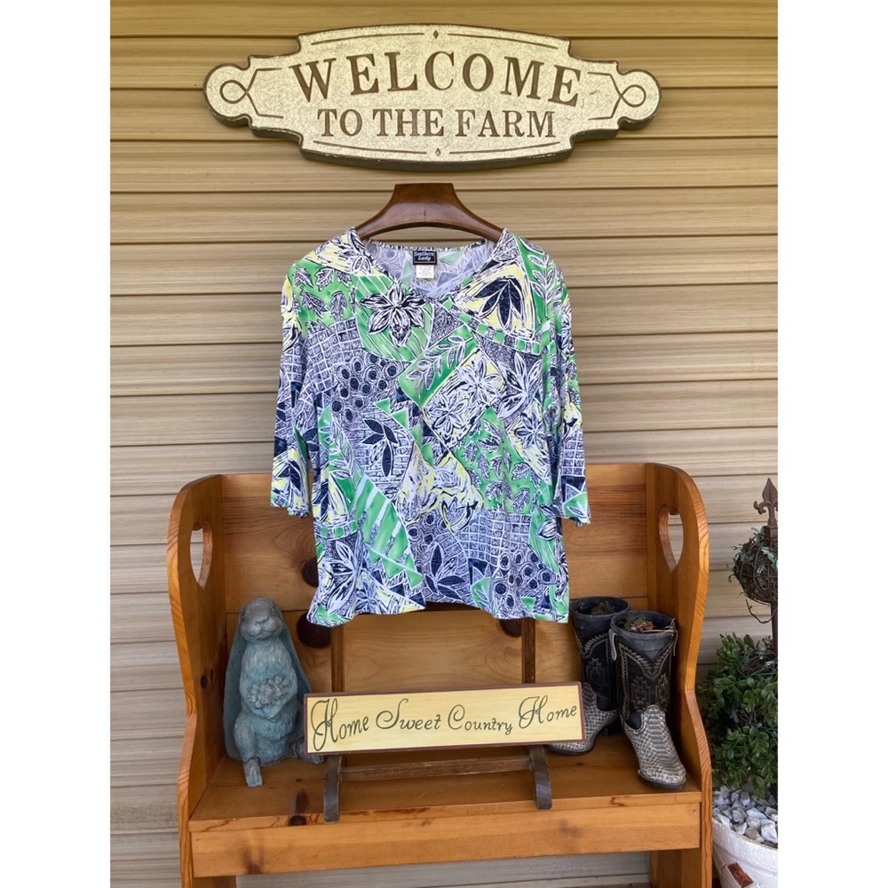 🔥3/$25 Southern Lady 3/4 Sleeve Top Size 2X